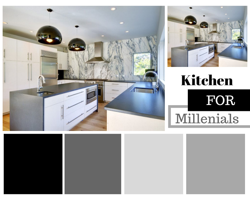 Kitchen Space with Marble Feature Wall