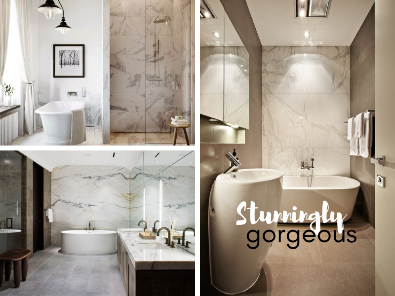 Stunning Bathroom Marble Wall Ideas